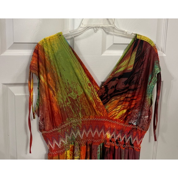 Women Plus Size Elegant Tie Dye Ball Gown Summer Evening Party Dress 16W 18W 20W - Picture 6 of 9